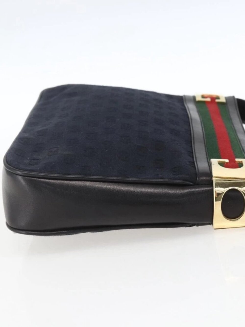 GUCCI GG Canvas Web Sherry Line Shoulder Bag Black Red Green Auth 162953 - Picture 6 of 16